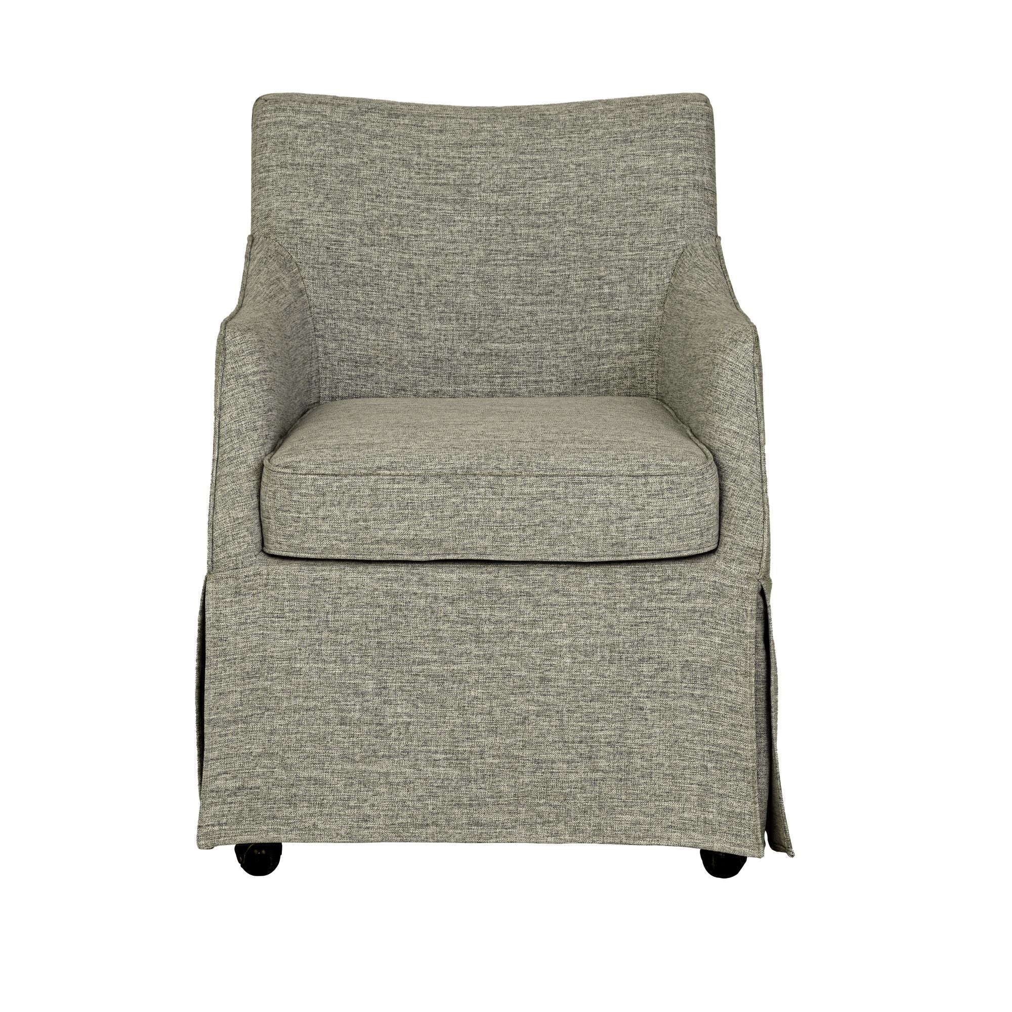 Upholstered Skirted Dining Arm Chair With Hidden Comfort