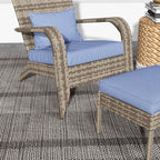 Outsunny Patio Wicker Adirondack Chair with Ottoman