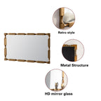 Gold Bamboo-Style Rectangular Wall Mirror