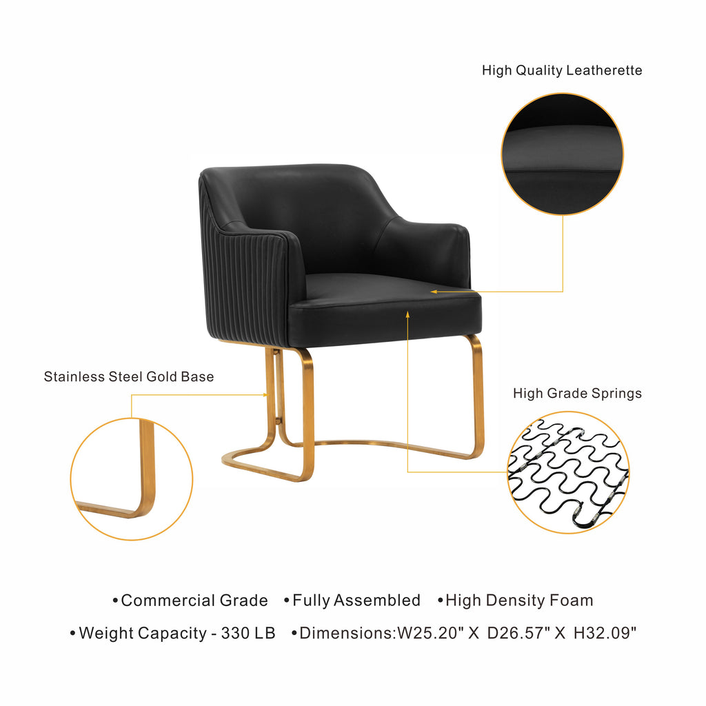 Raya Wood Vegan Leather Dining Chair