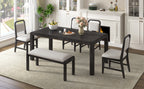TREXM Vintage Extendable Dining Table Set for 4-6