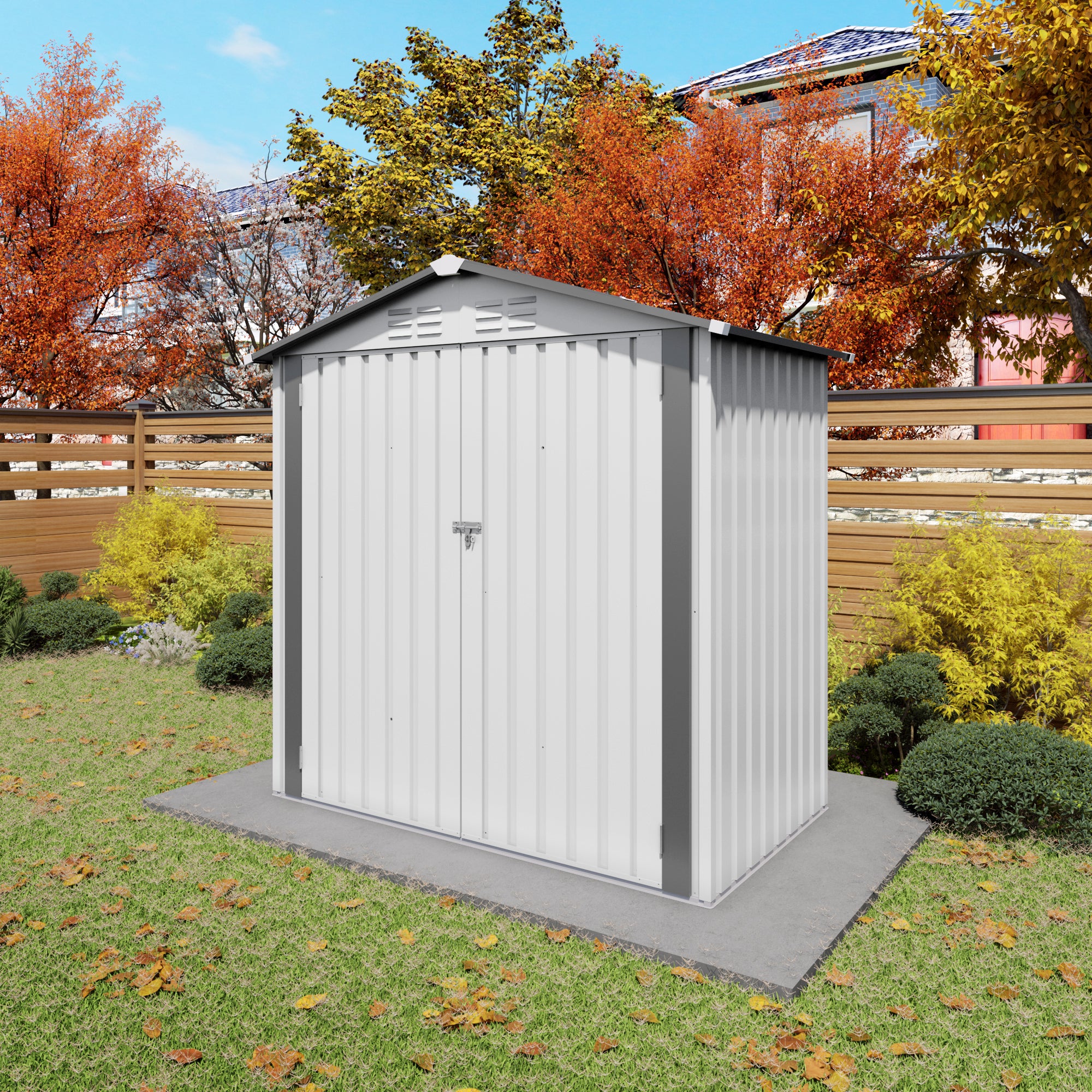 6X3.6FT Metal Storage Shed with Peaked Roof