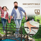 Outsunny 3.3' Metal Arch Zen Garden Bridge with Safety Siderails
