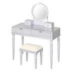 Luxury Vanity Desk with Round Mirror