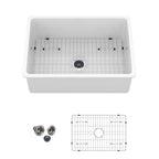 27"x19"x10" Undermount Single Bowl Fireclay Kitchen Sink