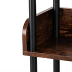 5-Tier Industrial Bookshelf - Open Rustic