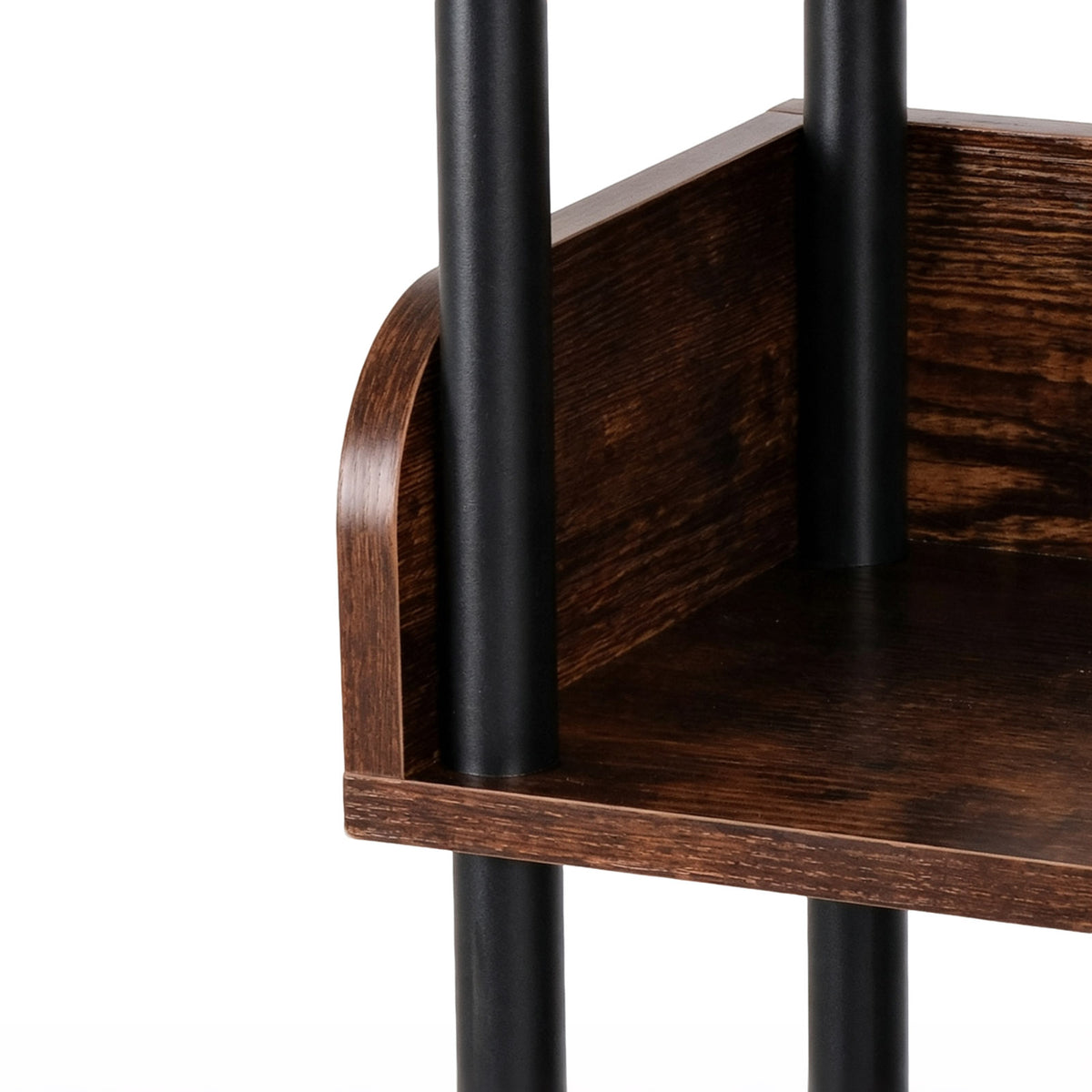 5-Tier Industrial Bookshelf - Open Rustic