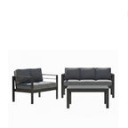 3-Piece Modern Aluminum Patio Conversation Set
