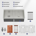 Double Bowl (50/50) Undermount Kitchen Sink