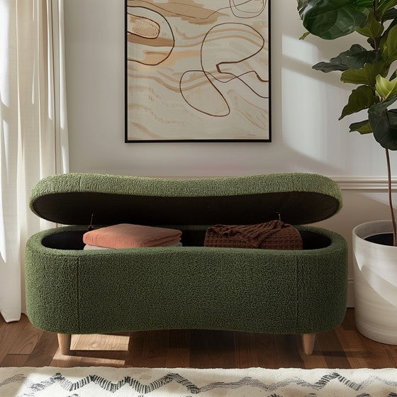 Boucle Flip Top Storage Bench