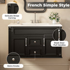 36 Inch Wall Mounted Bathroom Cabinet with Ceramic Sink
