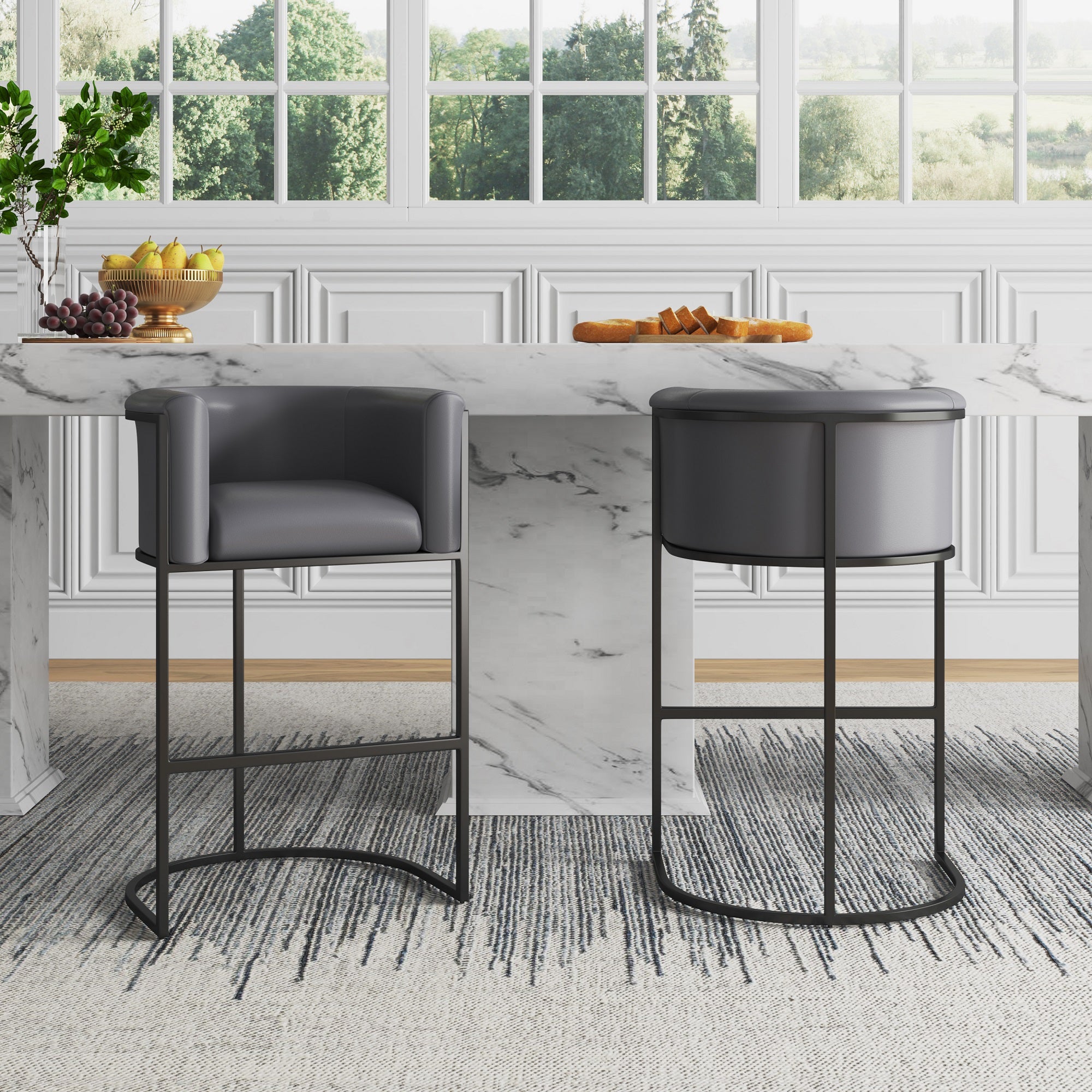 Cosmopolitan Metal Upholstered Barstool