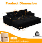 82.7" Plush Corduroy 3-Seat Sofa