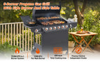 6 Burner BBQ Propane Gas Grill with Side Burner