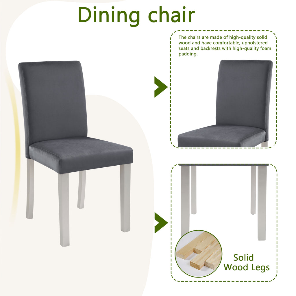 6 Piece Wooden Dining Table Set