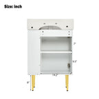 21.6" White Right Side Storage Bathroom Vanity