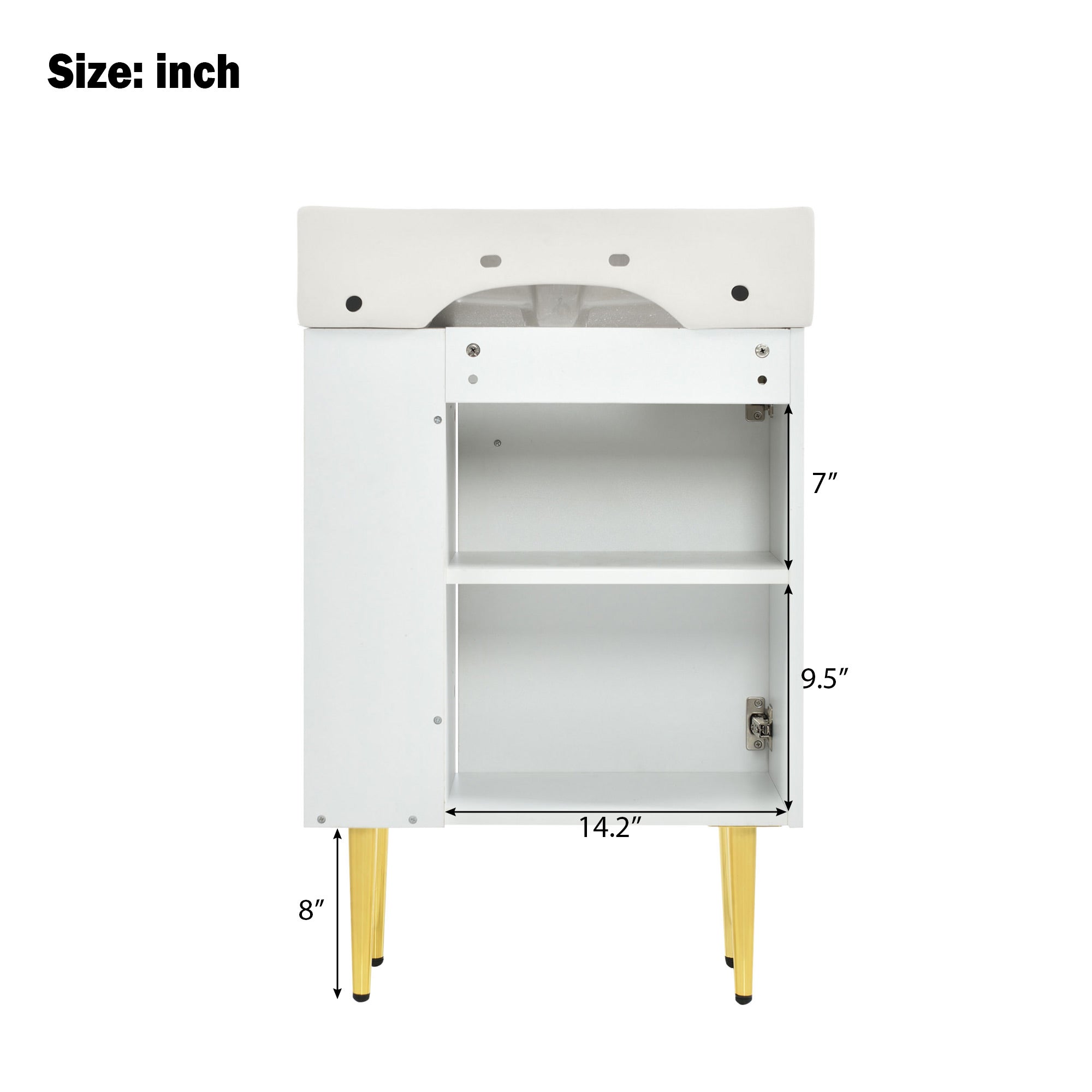 21.6" White Right Side Storage Bathroom Vanity