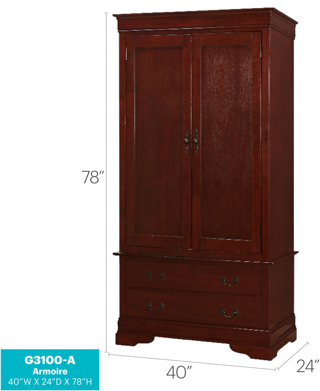 Elegant Cherry Wood Armoire