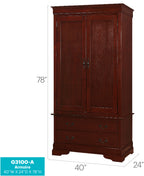 Elegant Cherry Wood Armoire