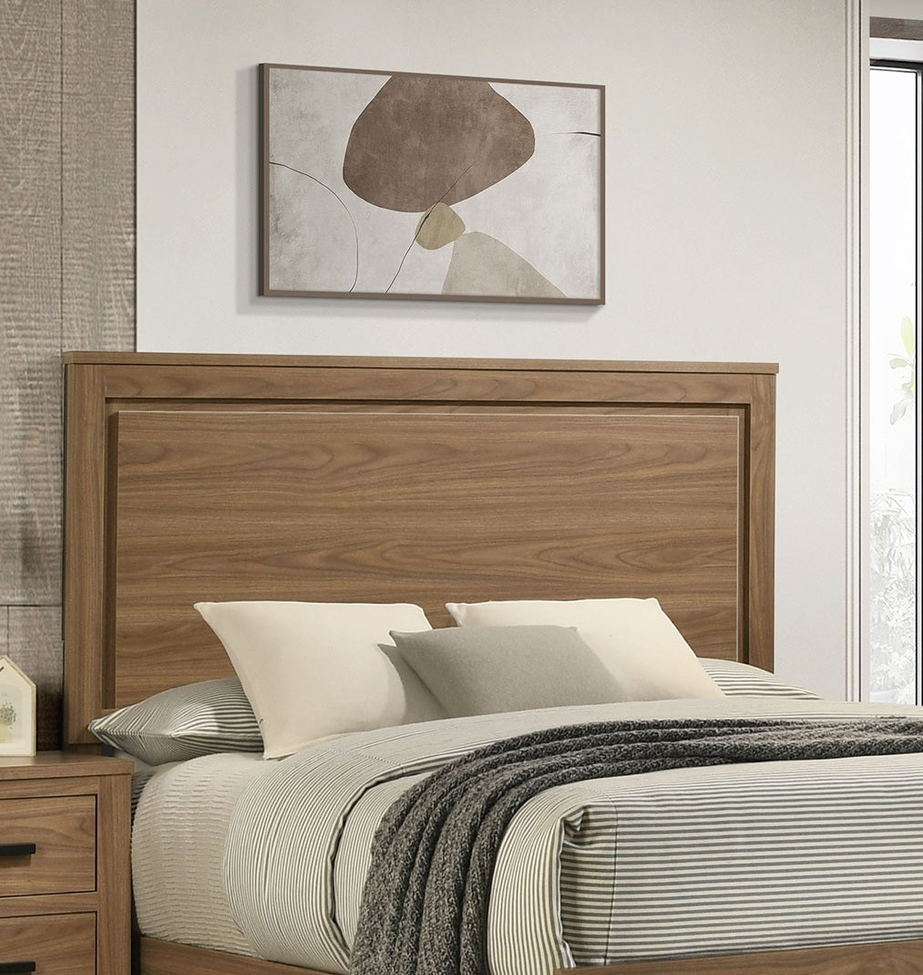 Walnut Chestnut 3pc Twin Size Bedroom Set with Nightstands