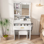 Vanity Table with Mirror & Adjustable LED Lights