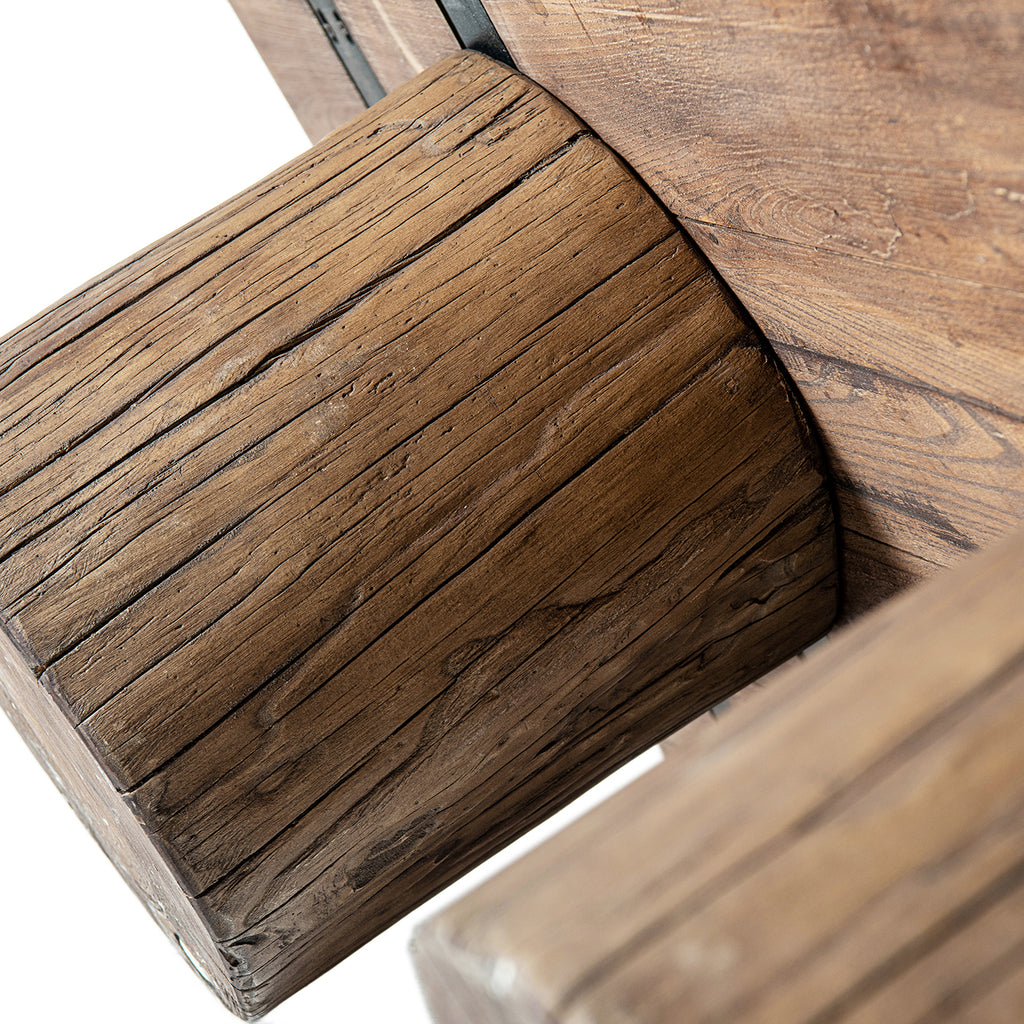Arbor 60" Solid Reclaimed Elm Rectangular Plinth Coffee Table, Heritage Medium-Dark