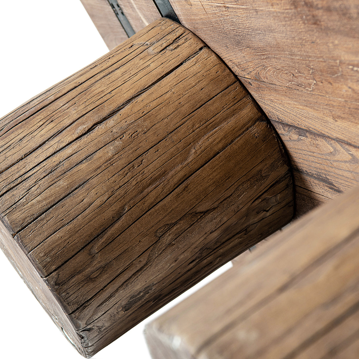 Arbor 60" Solid Reclaimed Elm Rectangular Plinth Coffee Table, Heritage Medium-Dark