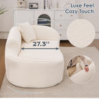 Curved Modern Chenille Chaise Lounge Chair