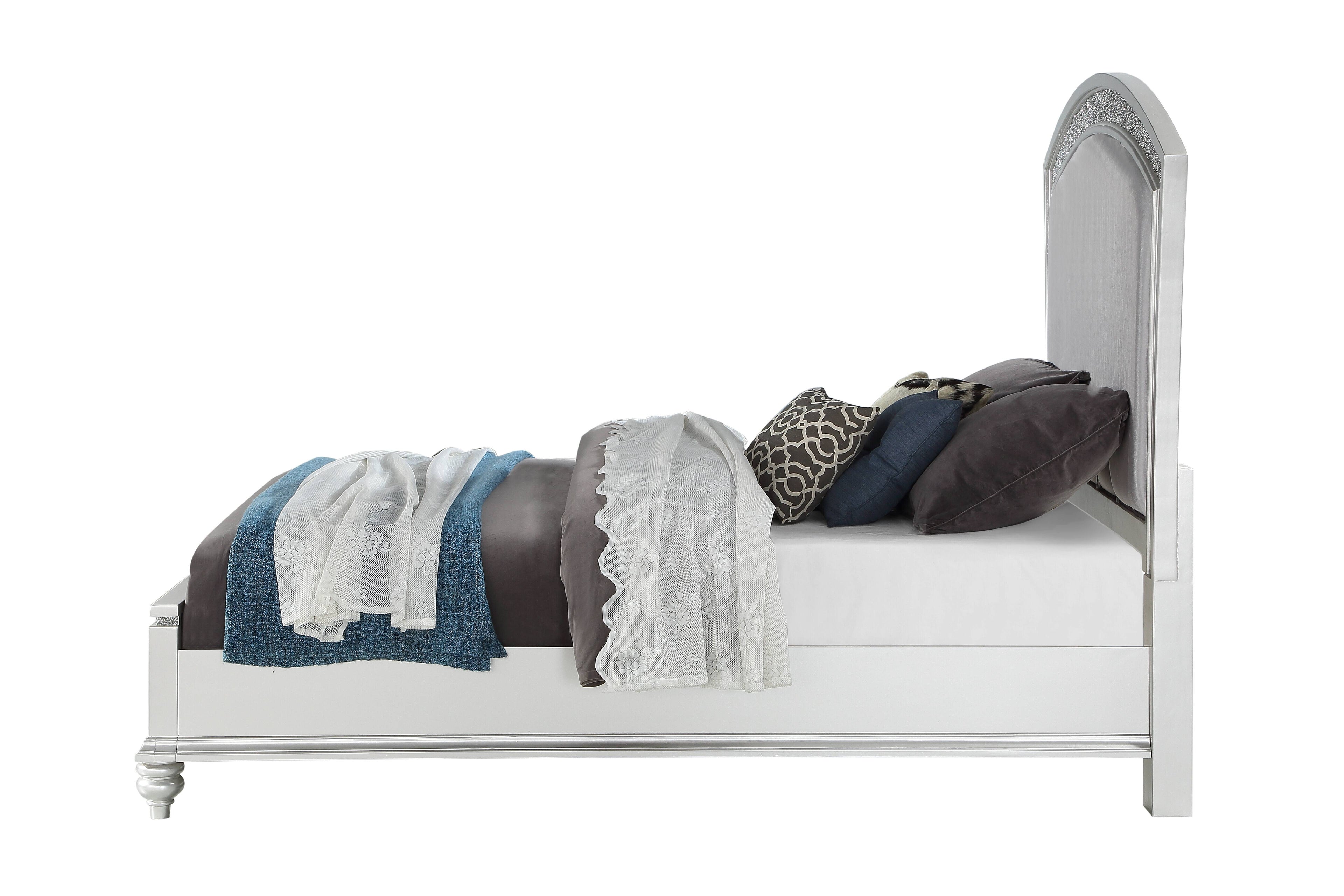 Maverick Fabric & Platinum Finish California King Bed