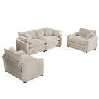 Warm and Cozy Sofa Set with Soft Cushions and Pillows