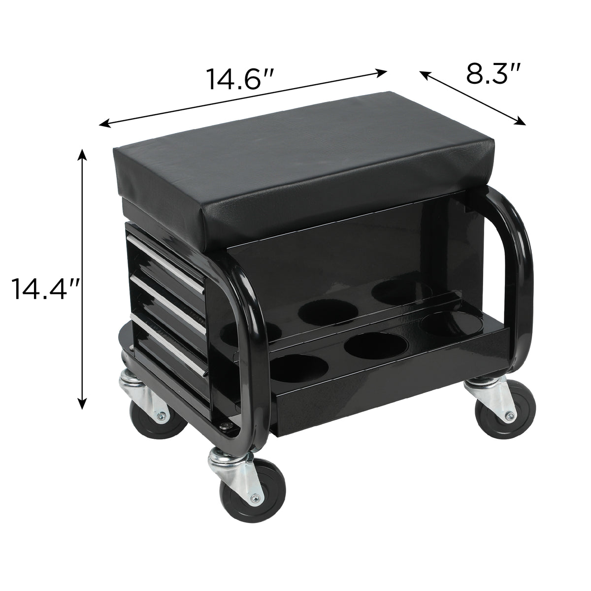 Rolling Creeper Garage/Shop Seat with Three Built-in Drawers