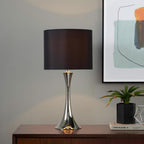 24" Contemporary Metal Table Lamp in Polished Nickel