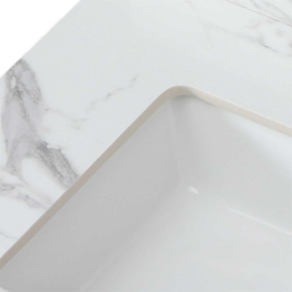 31"x22" Bathroom Vanity Top in Sintered Stone Carrara