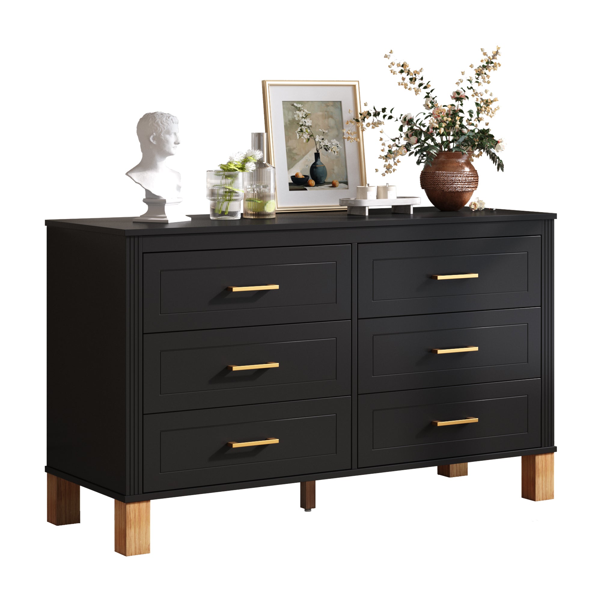 Modern 6-Drawer Double Dresser