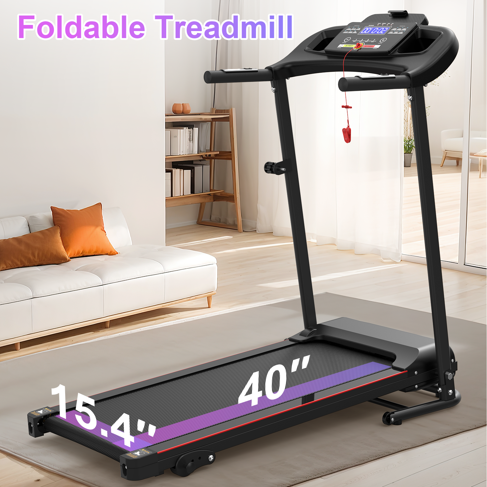 Folding Treadmill with Incline 2.5HP Electric Treadmill for Home