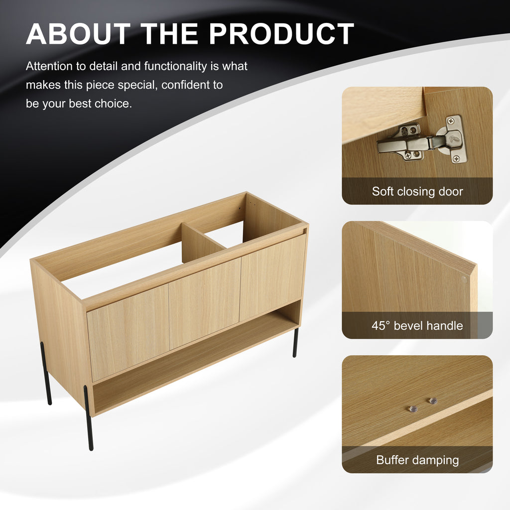 48" Freestanding Bathroom Vanity & 3 Soft-Close Cabinet Doors