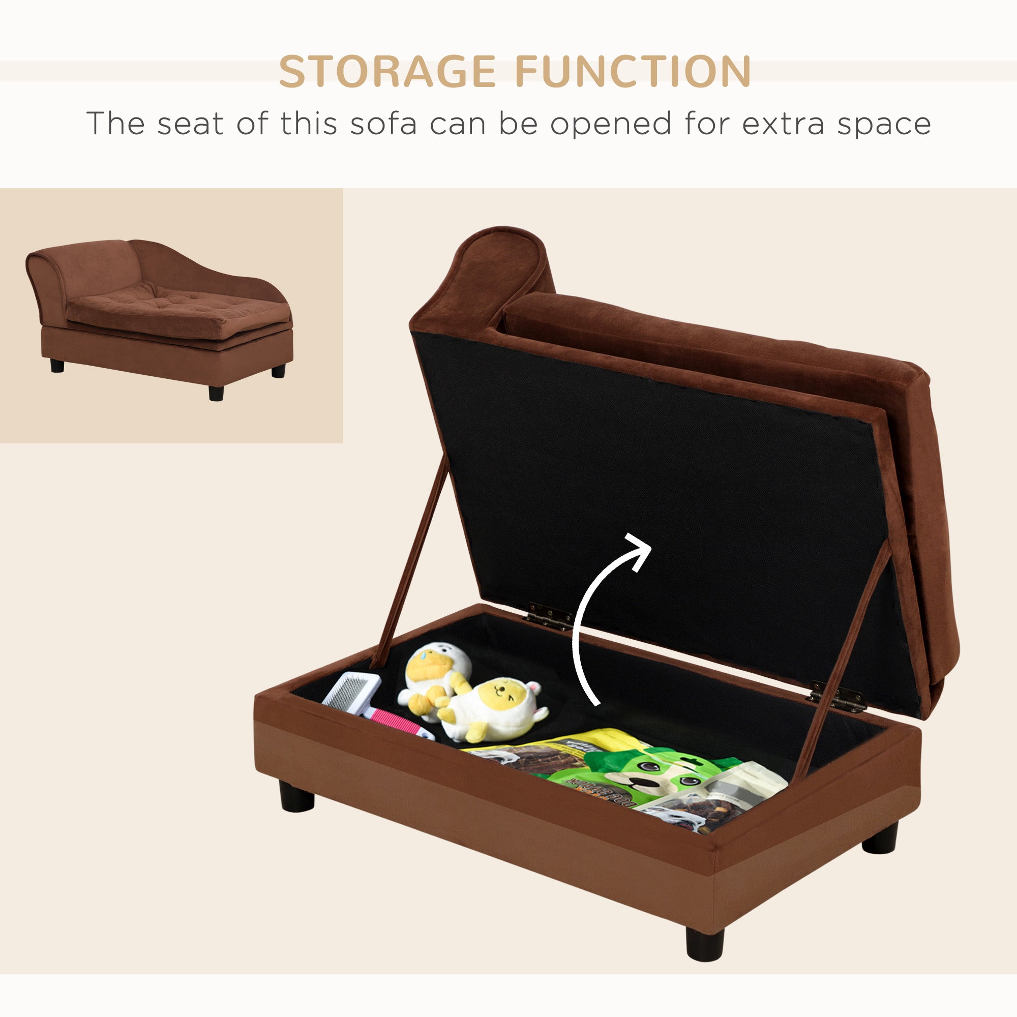 PawHut Luxury Fancy Dog Bed for Small Dogs