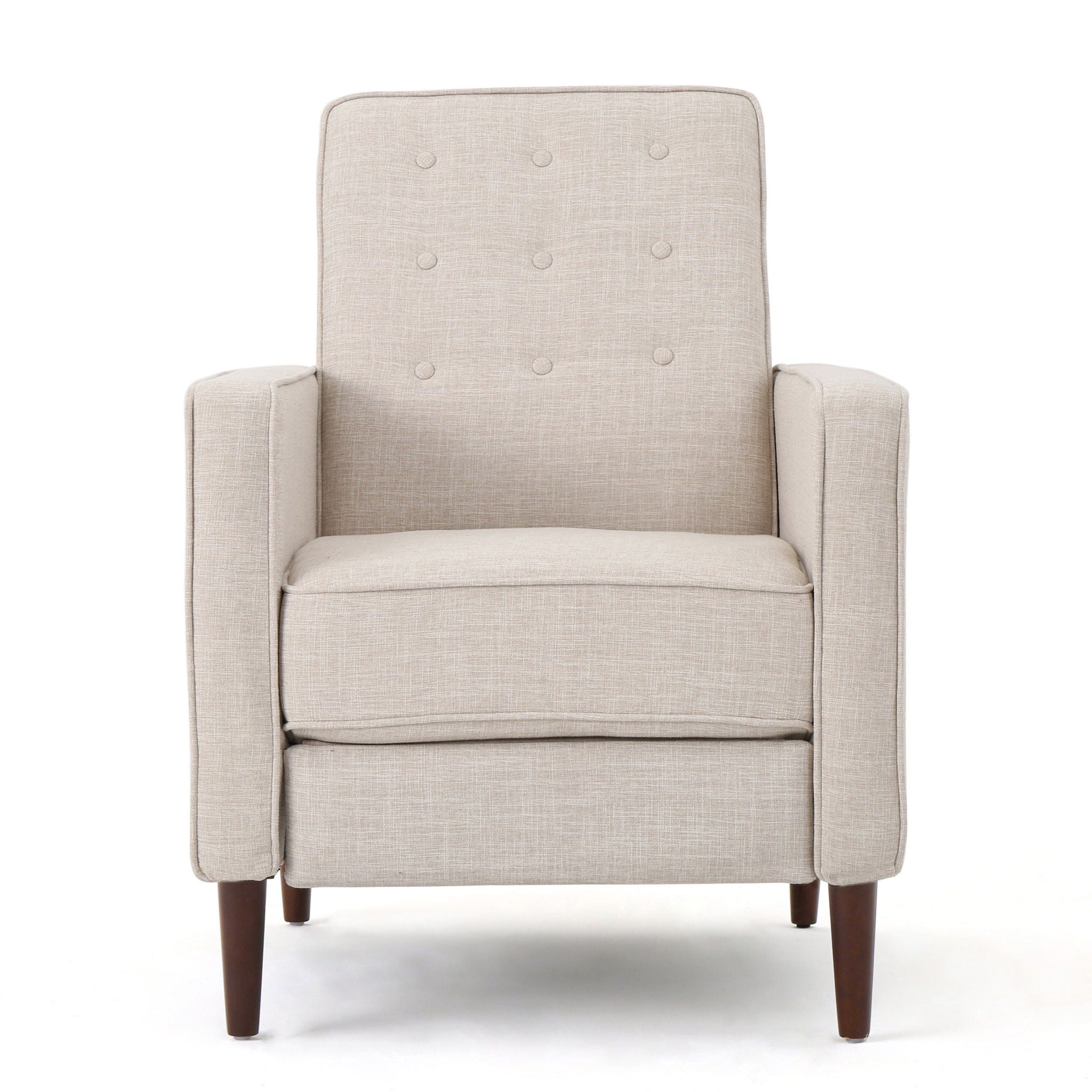Mid-Century Modern Recliner With Button Tufted Waffle Stitch