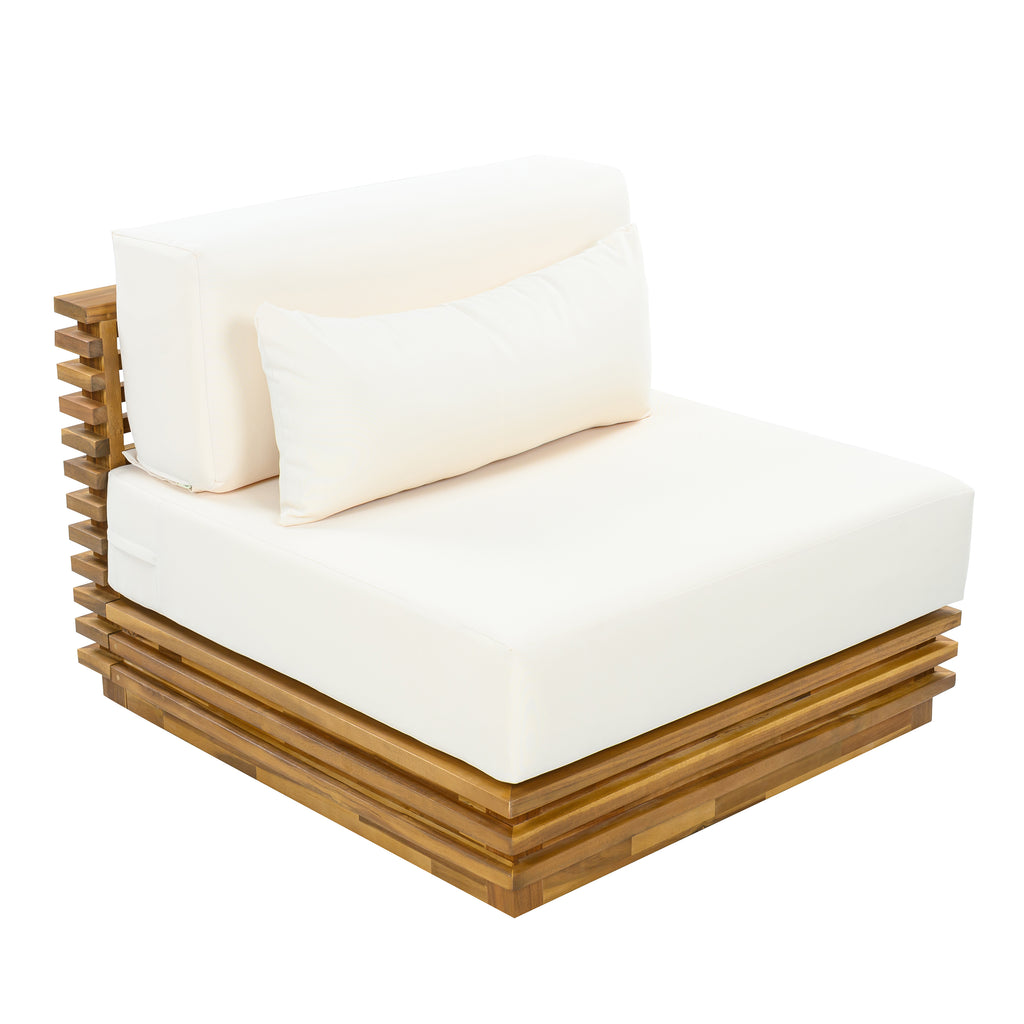 Oversized Outdoor 3-Piece Chat Set with Two Club Chairs and Side Table