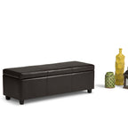 Avalon 48 Inch Wide Storage Ottoman Bench in Tanners