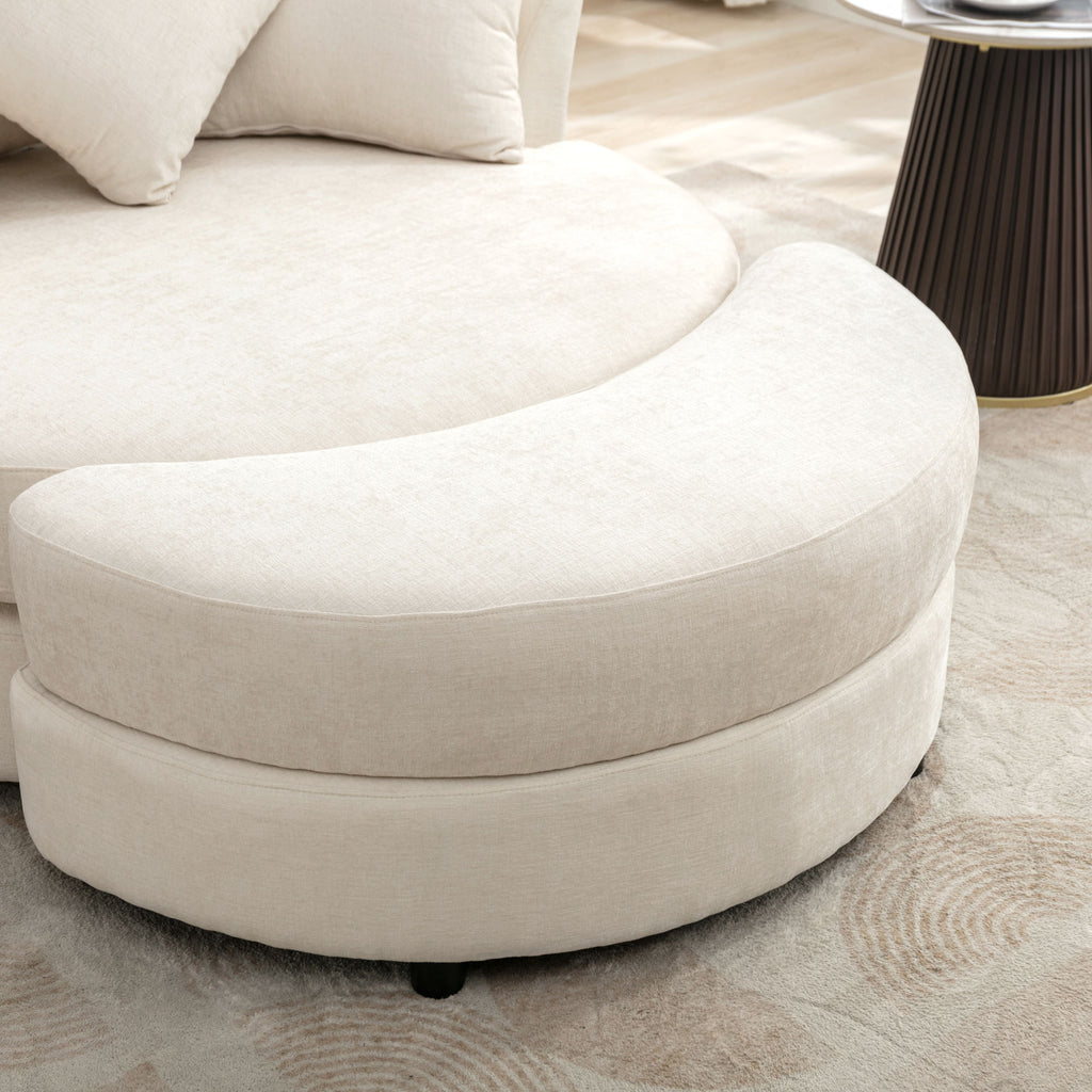 Orisfur 360° Swivel Accent Barrel Chair with Storage Ottoman