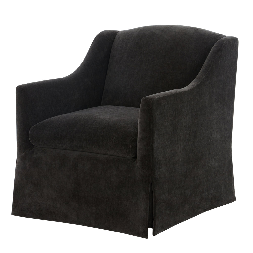 Luisa Skirted Swivel Accent Chair - Mink
