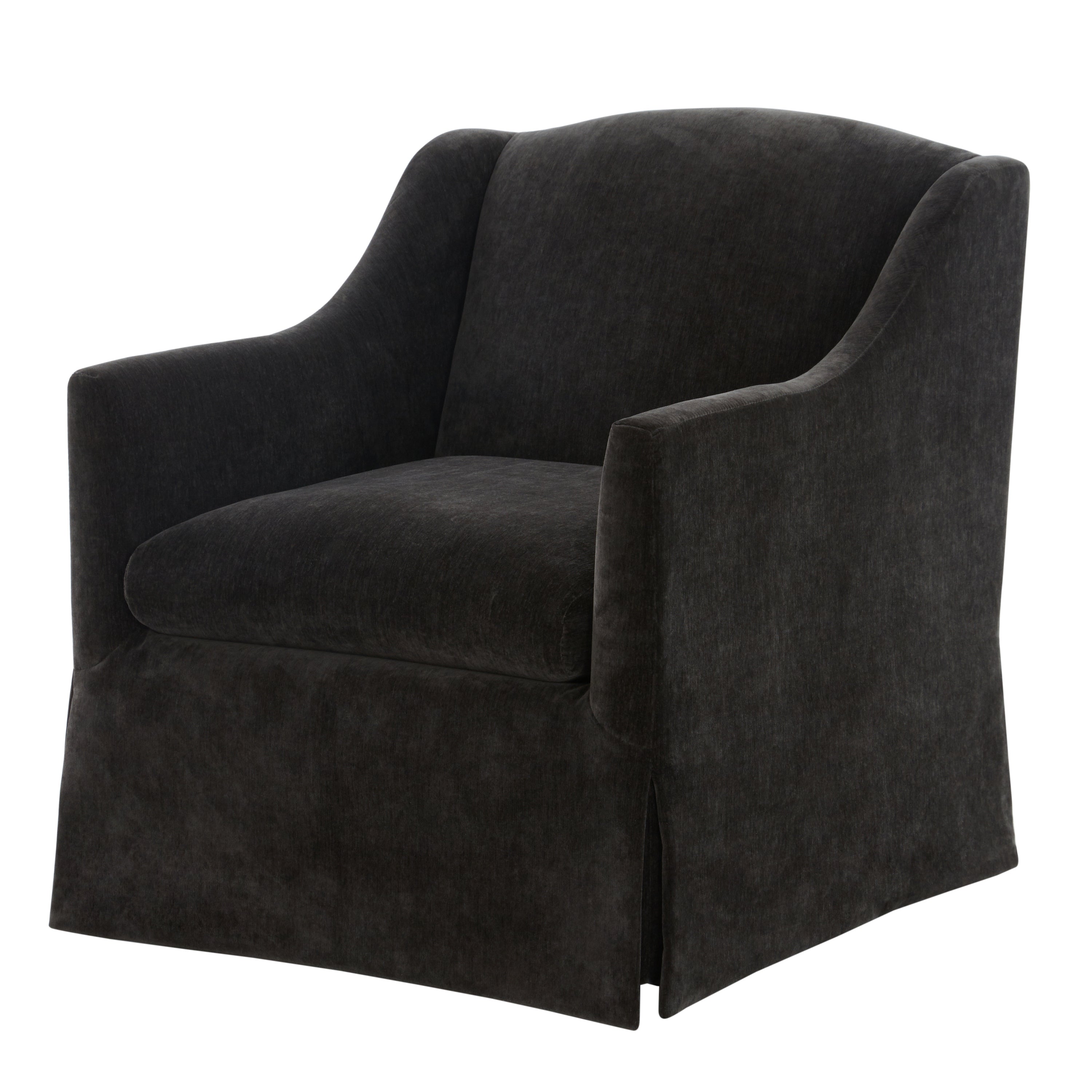 Luisa Skirted Swivel Accent Chair - Mink