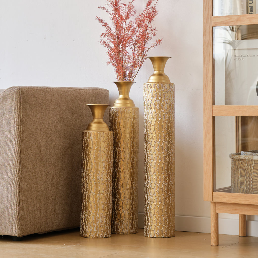 Metal Decorative Vases Set of 3