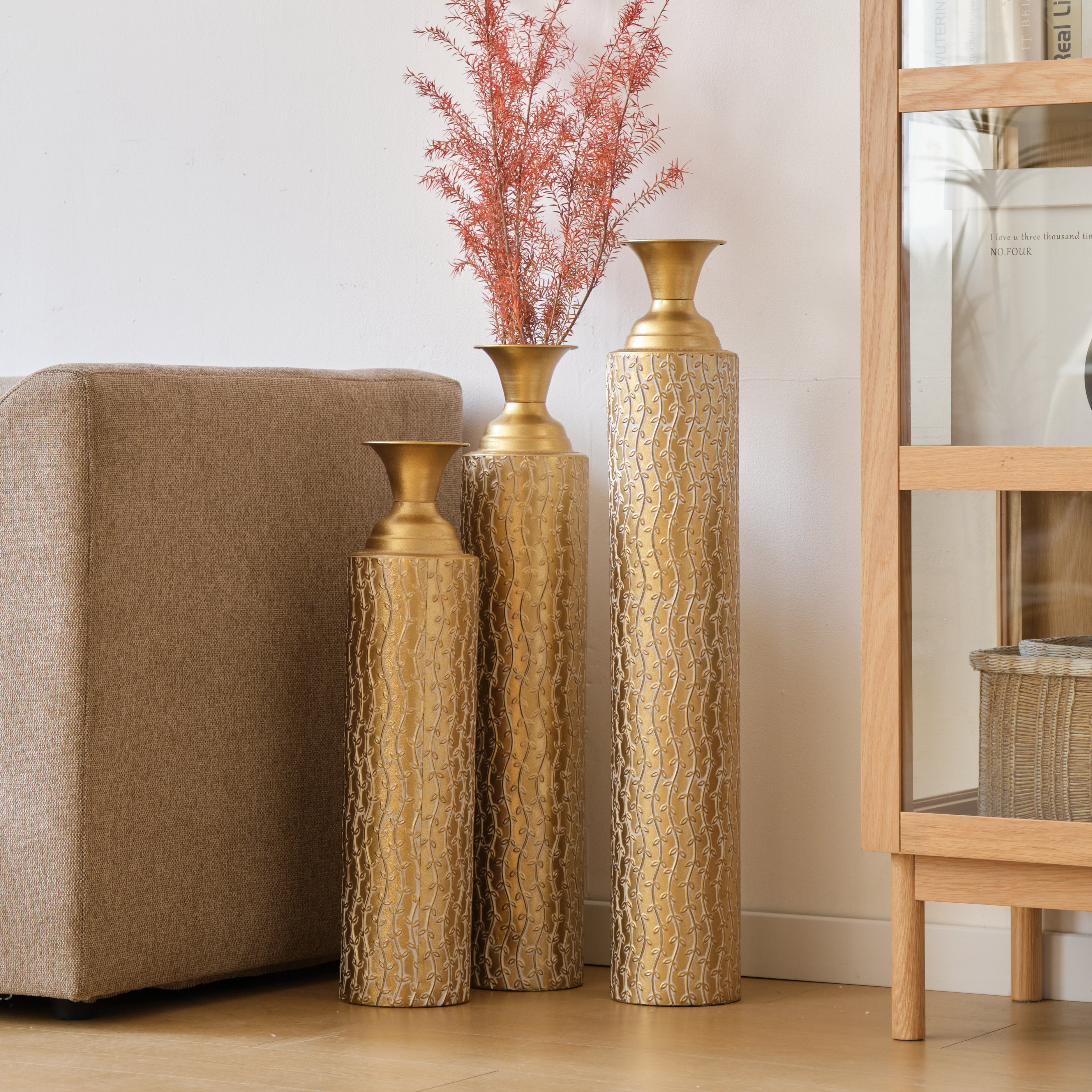 Metal Decorative Vases Set of 3