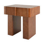 Wood End Table with Drawer, Mid-Century Accent Side Table