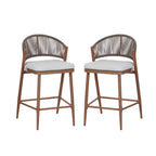 Outdoor 26" Seat Height Aluminum Frame Counter Stools - Set of 2