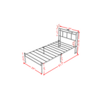 14 Inch Twin Bed Frame with Storage Headboard, Metal Platform Bed Frame with USB-C,Type-C and LED Light