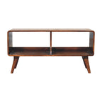 Solid Wood Curved Chestnut Media Unit