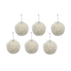 4" Cream Shabby Chic Ruffled Ornament Ball